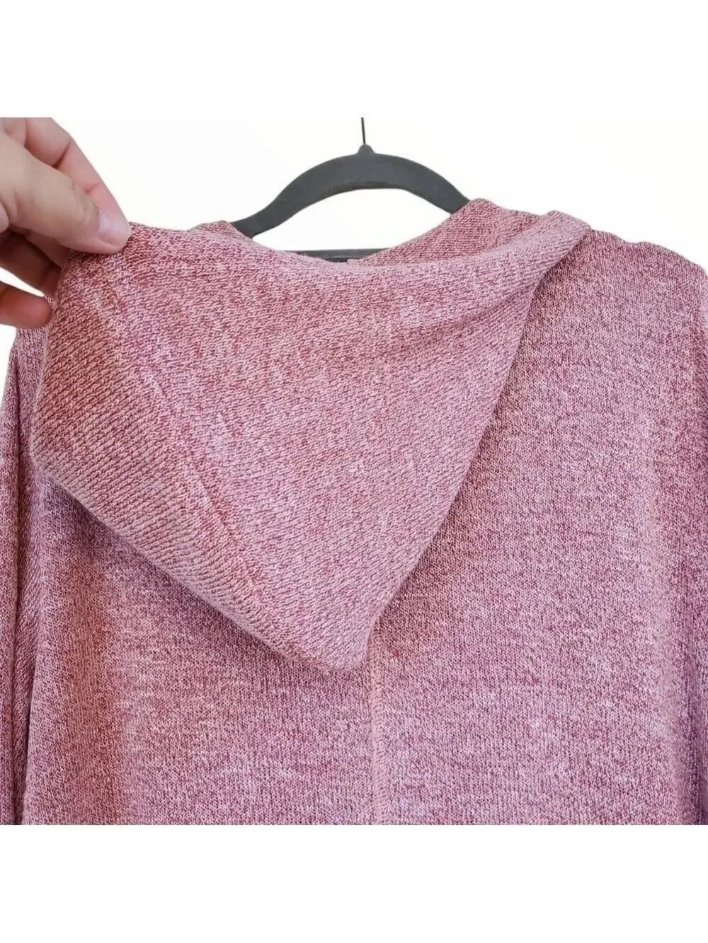 Wild Blue XL Sadie Robertson burgundy heathered knit long sleeve hooded tunic
